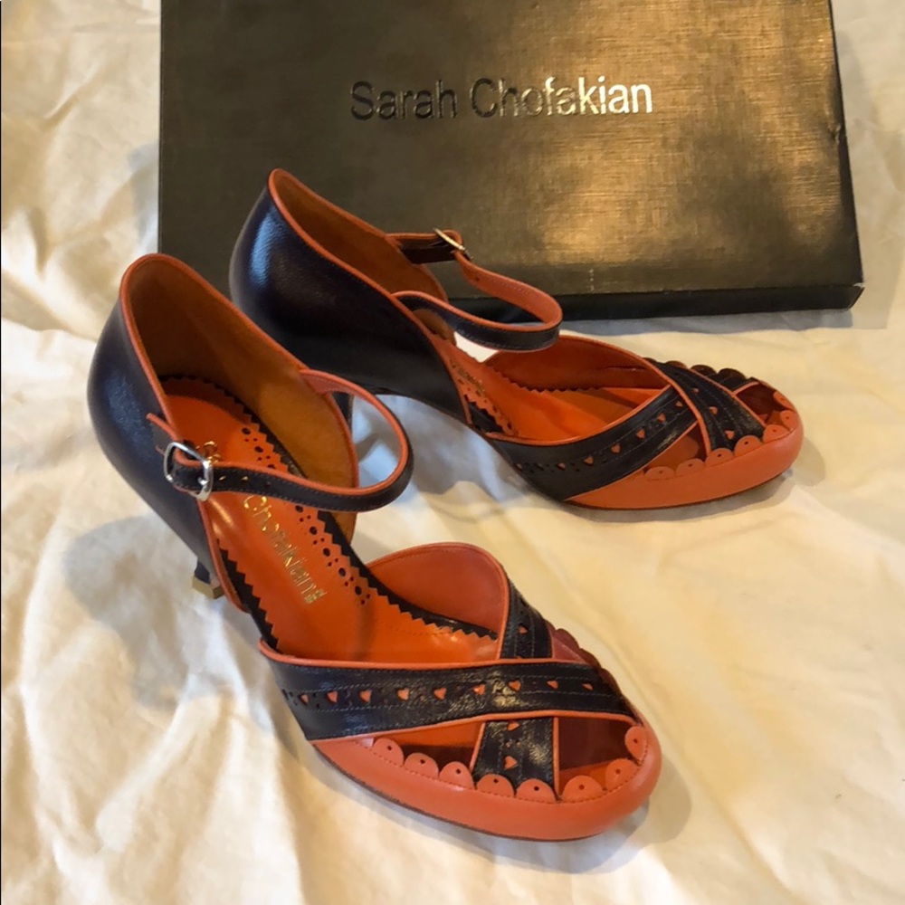NWB Sarah Chofakian open toe Mary Jane pump